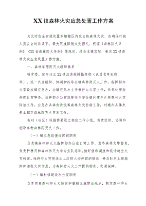 XX镇森林火灾应急处置工作方案.docx