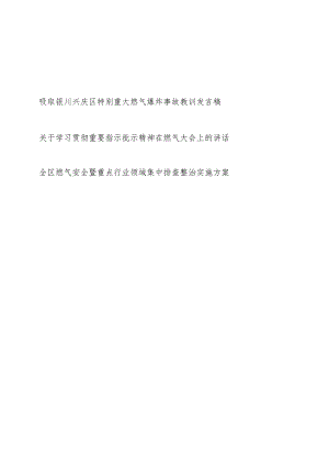 学习贯彻重要指示批示精神吸取银川兴庆区特别重大燃气爆炸事故教训在燃气安全大会讲话发言稿和集中排查整治实施方案.docx