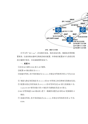 大学BGP复习部分参考代码.docx