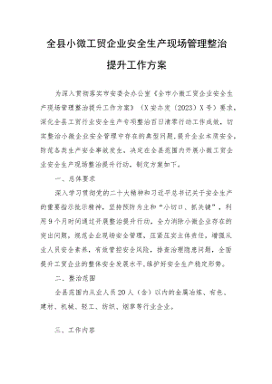 全县小微工贸企业安全生产现场管理整治提升工作方案.docx