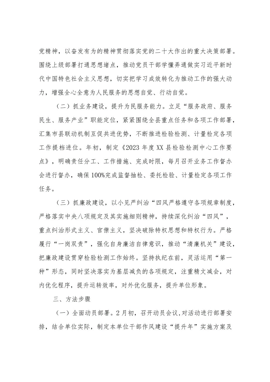 2023年县检验检测中心干部作风建设“提升年”实施方案.docx_第2页