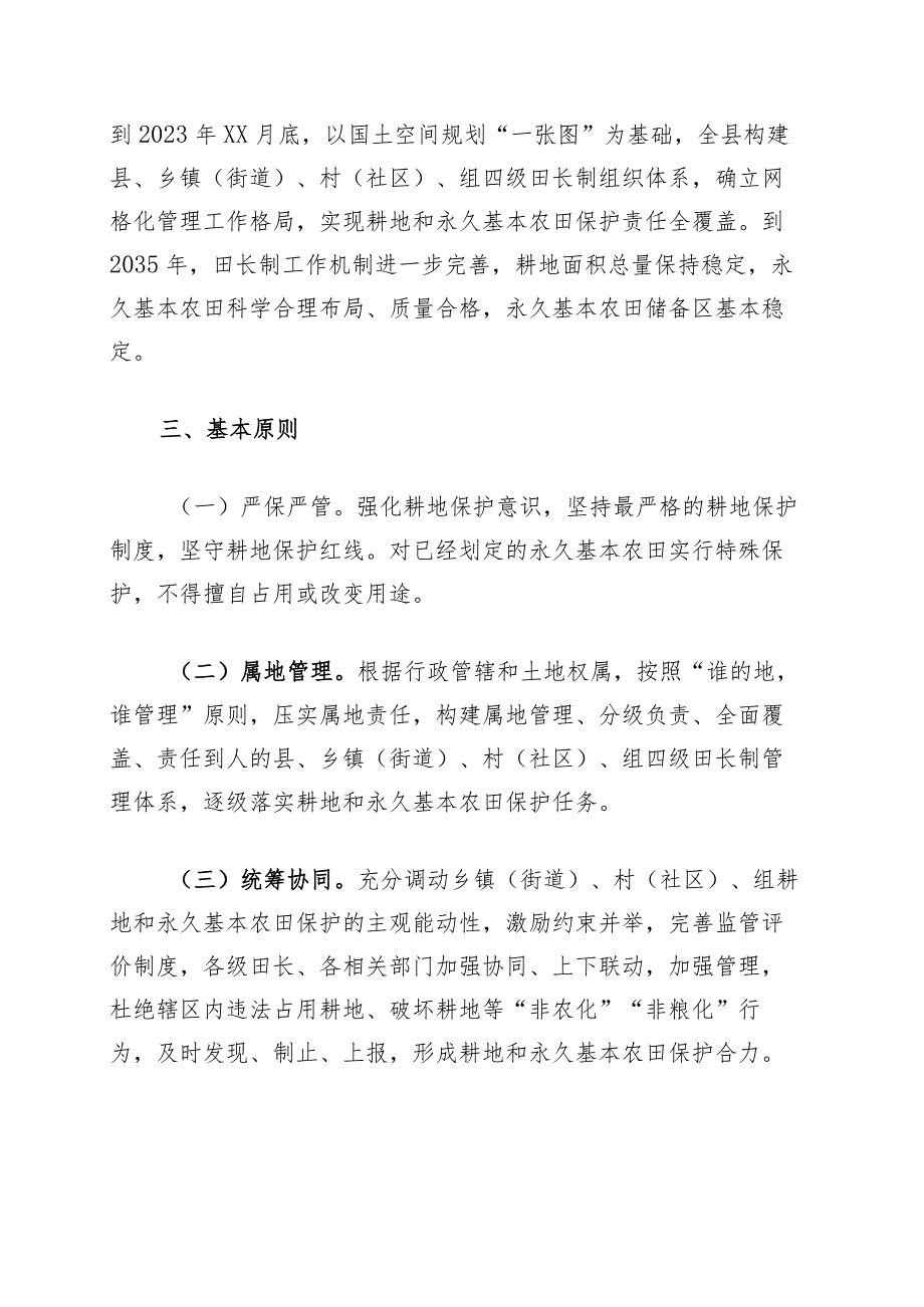 县耕地和永久基本农田保护田长制实施方案.docx_第2页