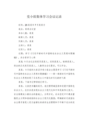 党小组集体学习会议记录.docx