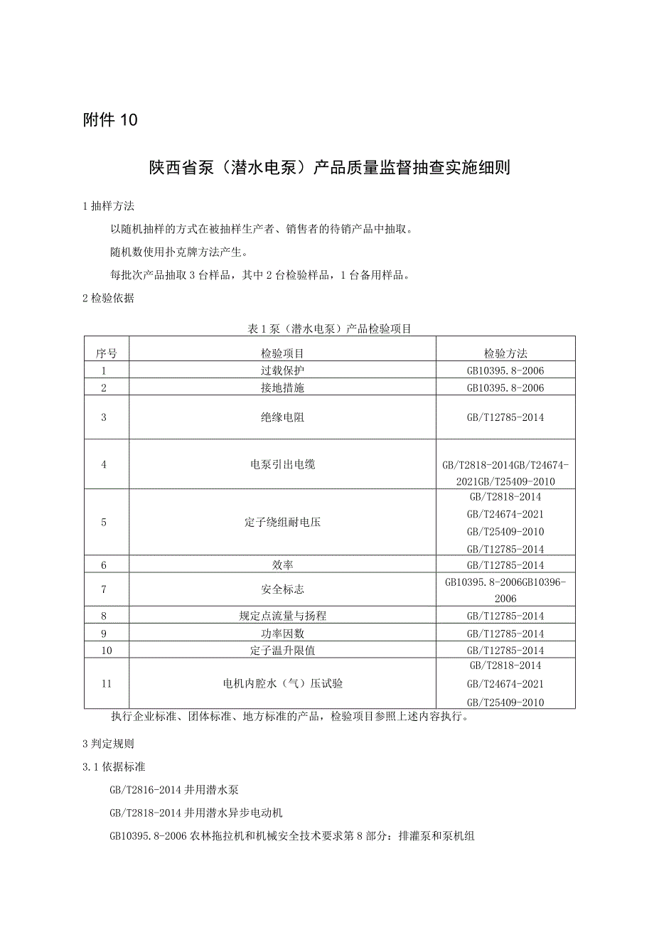 陕西省泵（潜水电泵）产品质量监督抽查实施细则.docx_第1页