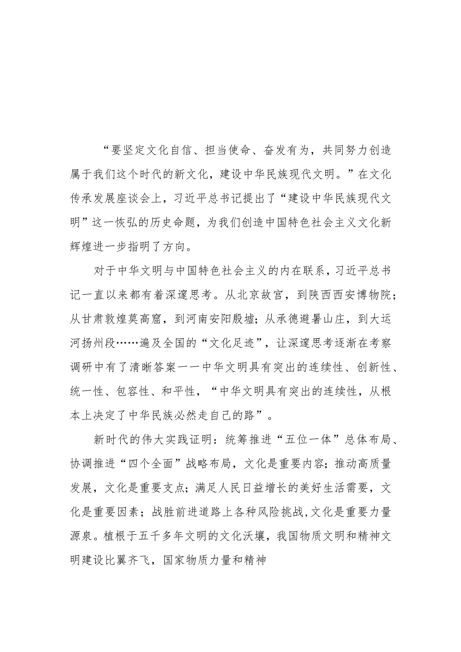 （9篇）2023专题学习在文化传承发展座谈会上的重要讲话精神心得体会研讨发言材料.docx_第3页