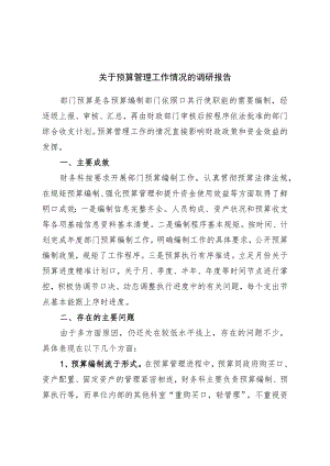 关于预算管理工作情况的调研报告.docx