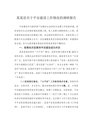 某某县关于平安建设工作情况的调研报告.docx