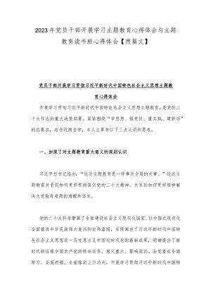 2023年党员干部开展学习主题教育心得体会与主题教育读书班心得体会【两篇文】.docx