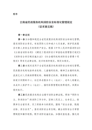 南省民政服务机构消防安全标准化管理规定（征.docx