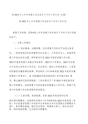 局2023年上半年党建工作总结及下半年工作计划(2篇).docx