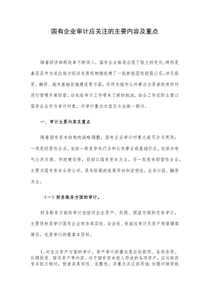 国有企业审计应关注的主要内容及重点.docx