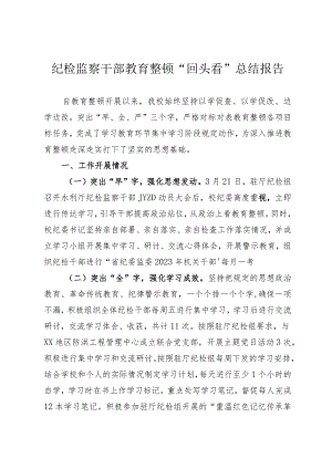 纪检监察干部教育整顿“回头看”总结报告.docx