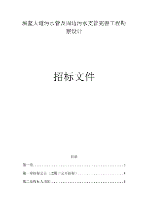 城鳌大道污水管及周边污水支管完善工程勘察设计招标文件.docx