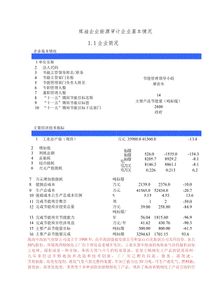 炼油企业能源审计企业基本情况.docx