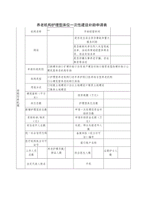 养老机构护理型床位一次性建设补助申请表.docx