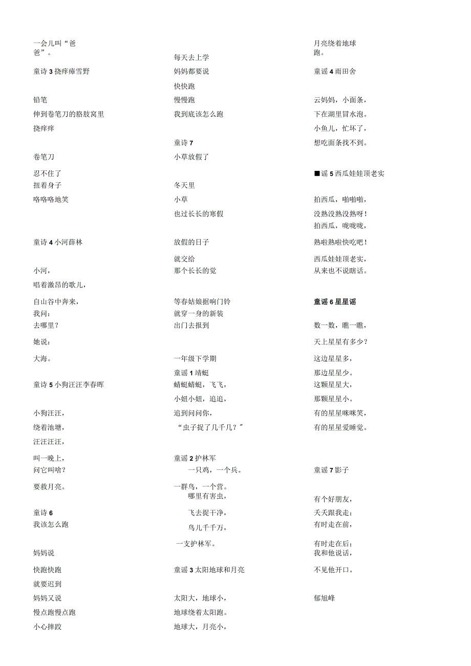 经典童诗诵读150首(适合一二年级).docx_第1页