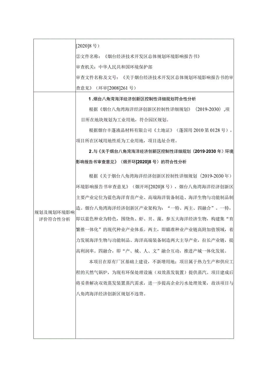 烟台丰蓬液晶材料有限公司新建4t_h天然气锅炉项目环境影响报告表.docx_第2页