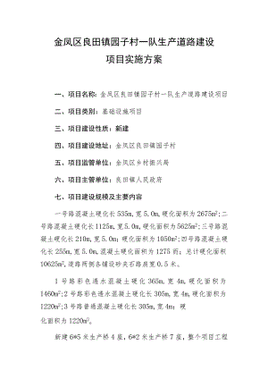 金凤区良田镇园子村一队生产道路建设项目实施方案.docx