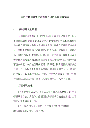 农村土地综合整治试点项目项目实施保障措施.docx