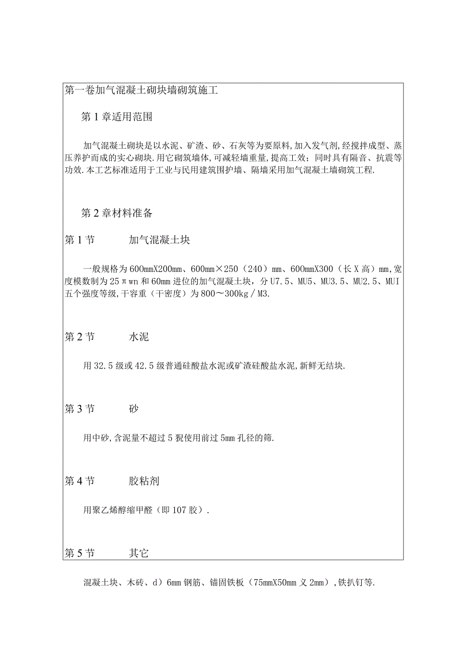 加气混凝土砌块墙砌筑施工工程文档范本.docx_第1页