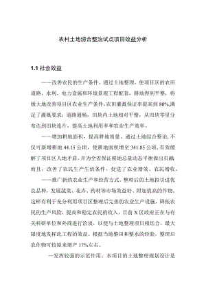 农村土地综合整治试点项目效益分析.docx