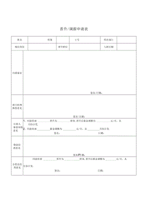 晋升调薪申请表secret工程文档范本.docx