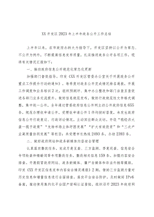 开发区2023年上半年政务公开工作总结.docx