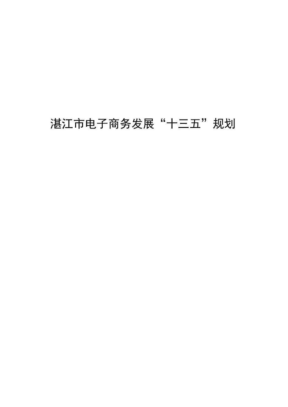 湛江市电子商务发展“十三五”规划.docx_第1页