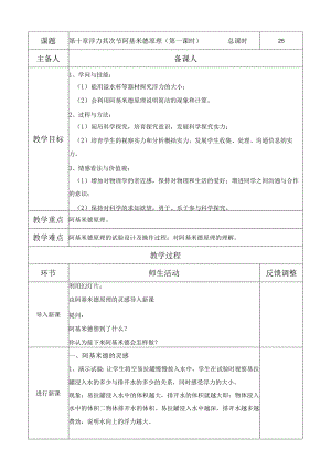 25阿基米德原理第一课时.docx