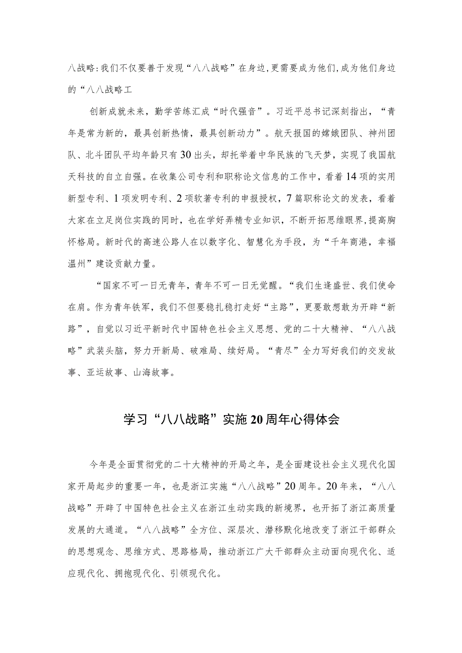 （8篇）2023年“八八战略”20周年学习研讨心得体会发言材料范本.docx_第2页