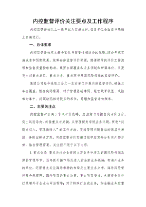 集团公司内控监督评价关注要点及工作程序.docx