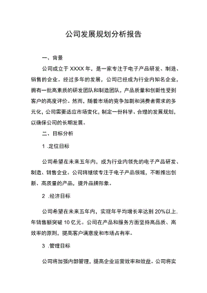 公司发展规划分析报告.docx