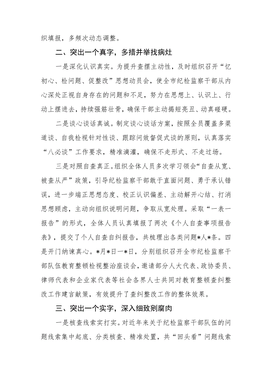 2023年市（县、区）纪委监委纪检监察干部队伍检视整改经验总结材料.docx_第3页