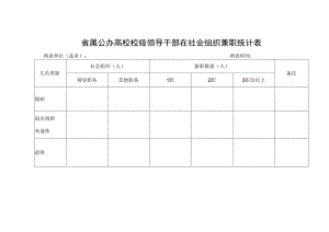 省属公办高校校级领导干部在社会组织兼职统计表.docx