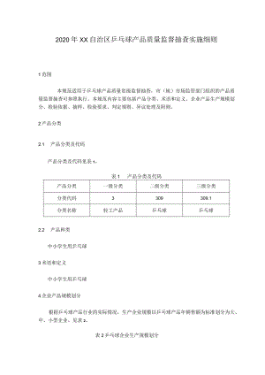 乒乓球产品质量监督抽查实施细则.docx