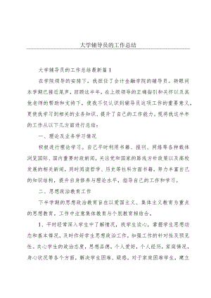 大学辅导员的工作总结.docx