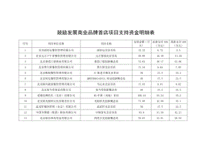 鼓励发展商业品牌首店项目支持资金明细表.docx