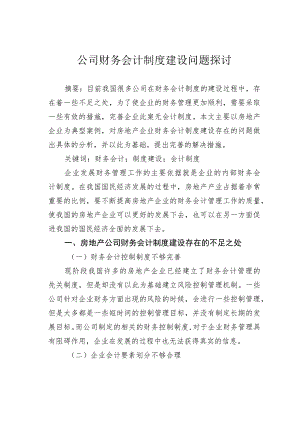 公司财务会计制度建设问题探讨.docx