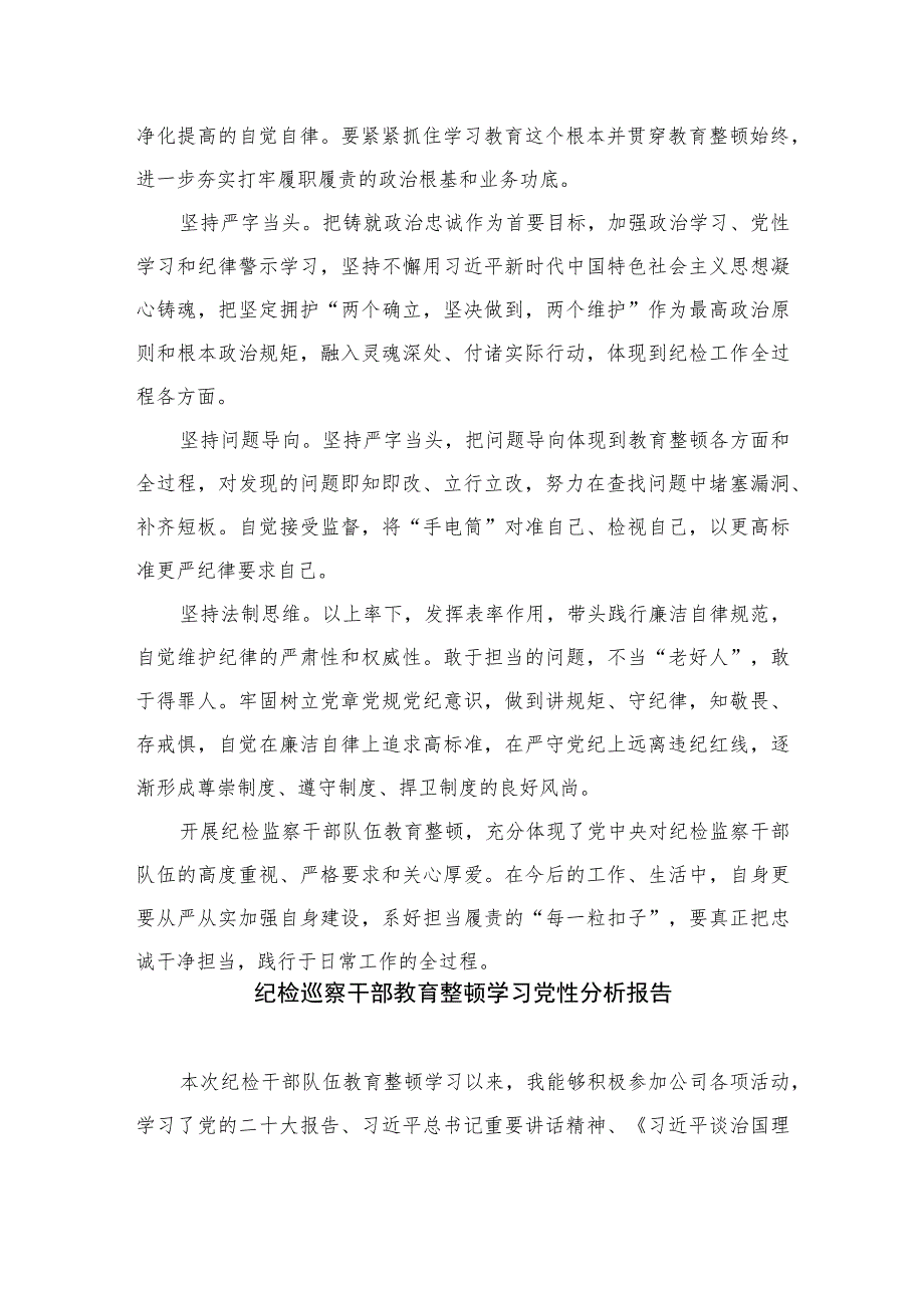 2023纪检巡察干部教育整顿学习党性分析报告3篇精选.docx_第3页