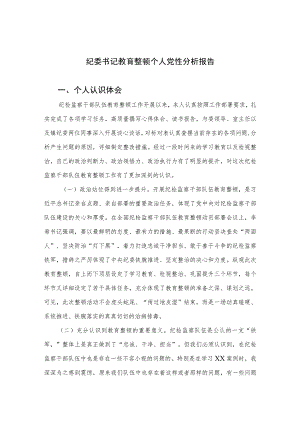 2023纪委书记教育整顿个人党性分析报告(精选三篇).docx