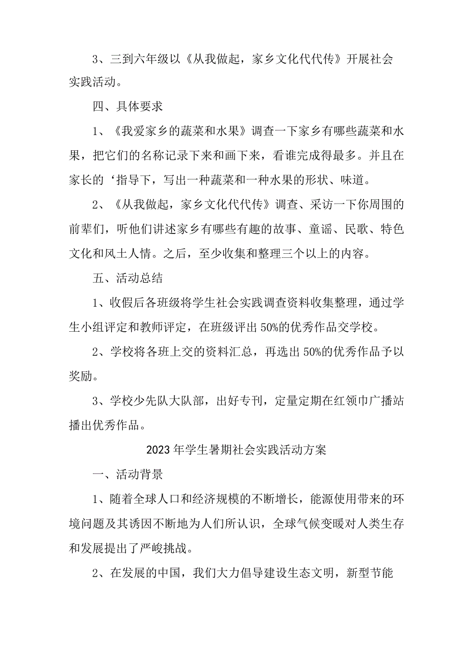 2023年《学生暑期社会》实践活动方案 新编3份.docx_第2页