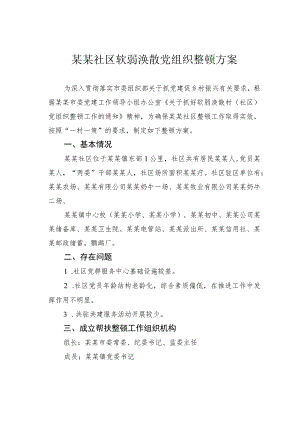 某某社区软弱涣散党组织整顿方案.docx