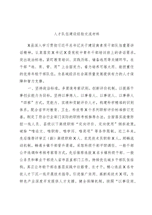 人才队伍建设经验交流材料.docx