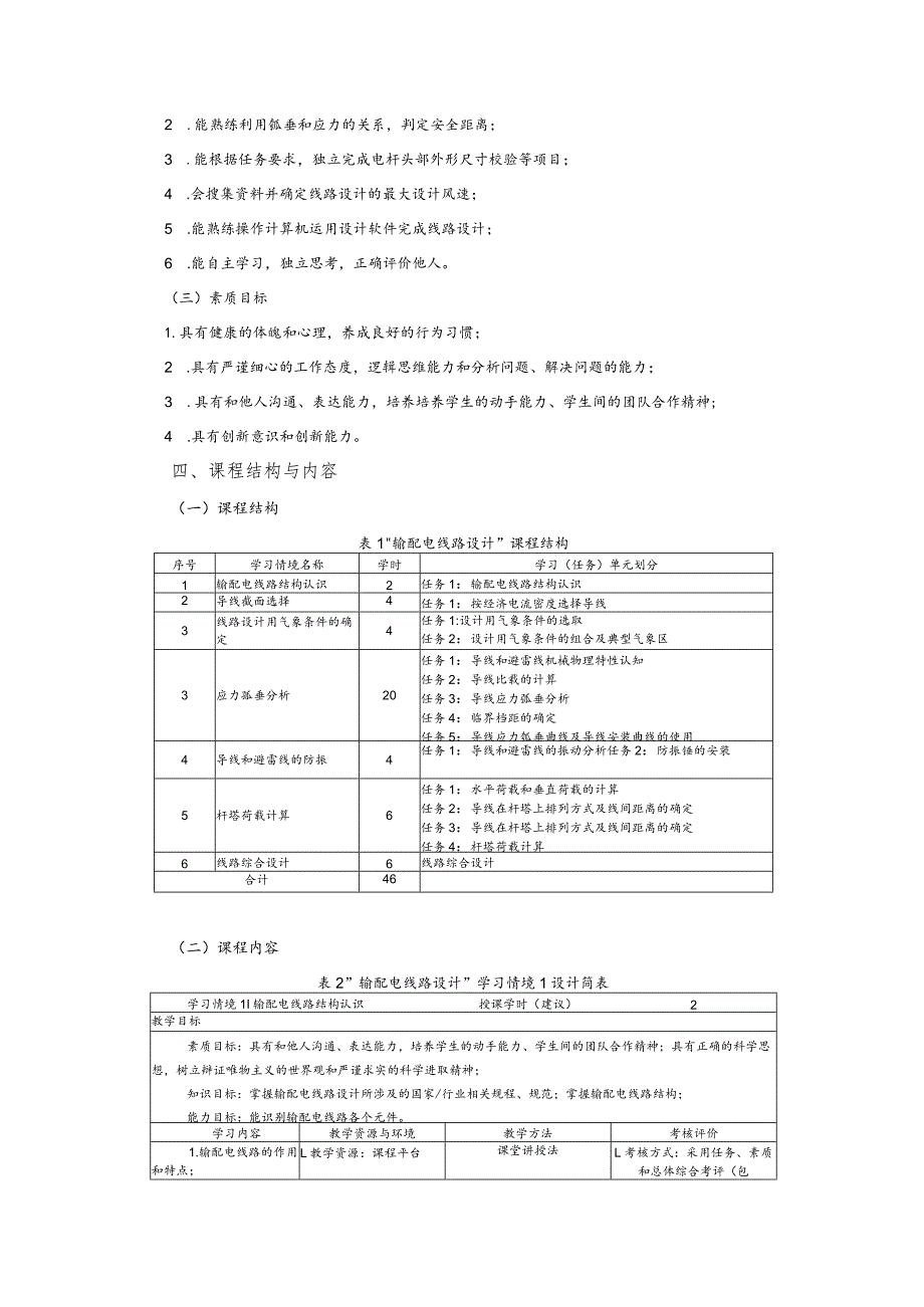 输配电线路设计课程标准.docx_第2页