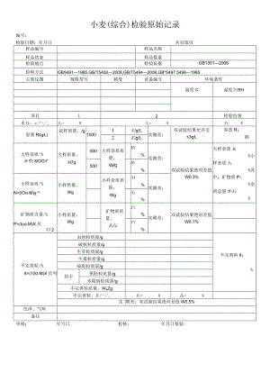 小麦(综合)检验原始记录.docx