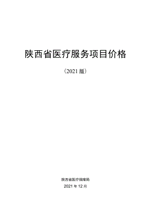 《陕西省医疗服务项目价格（2021版）》使用说明及目录.docx