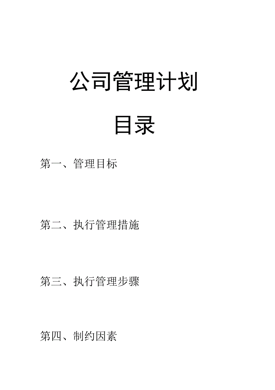 公司管理计划.docx_第1页