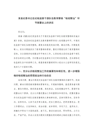 2023某县纪委书记在纪检监察干部队伍教育整顿“检视整治”环节部署会上的讲话范文精选（3篇）.docx