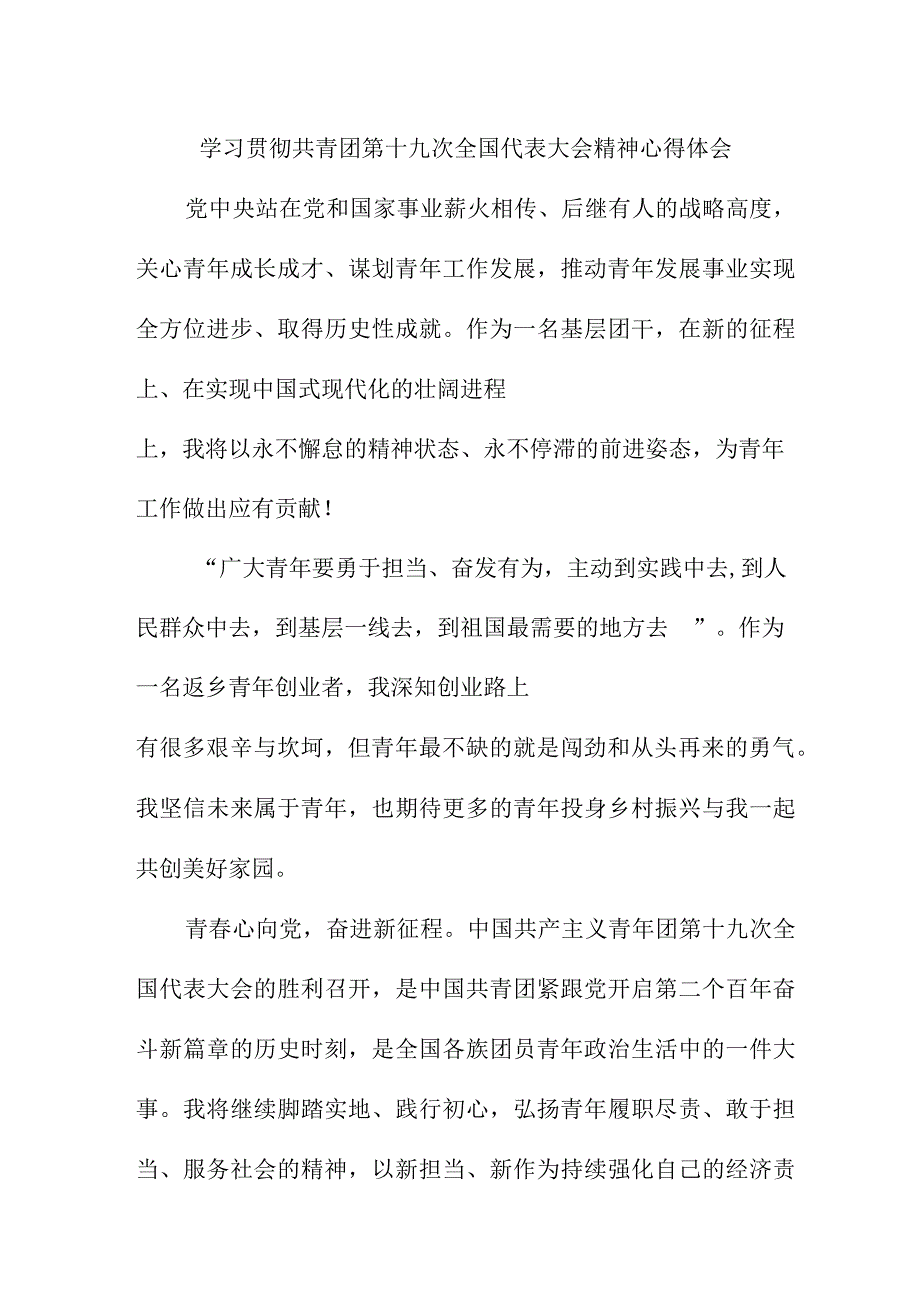 学校教师学习贯彻共青团第十九次全国代表大会精神心得体会 合计6份.docx_第3页