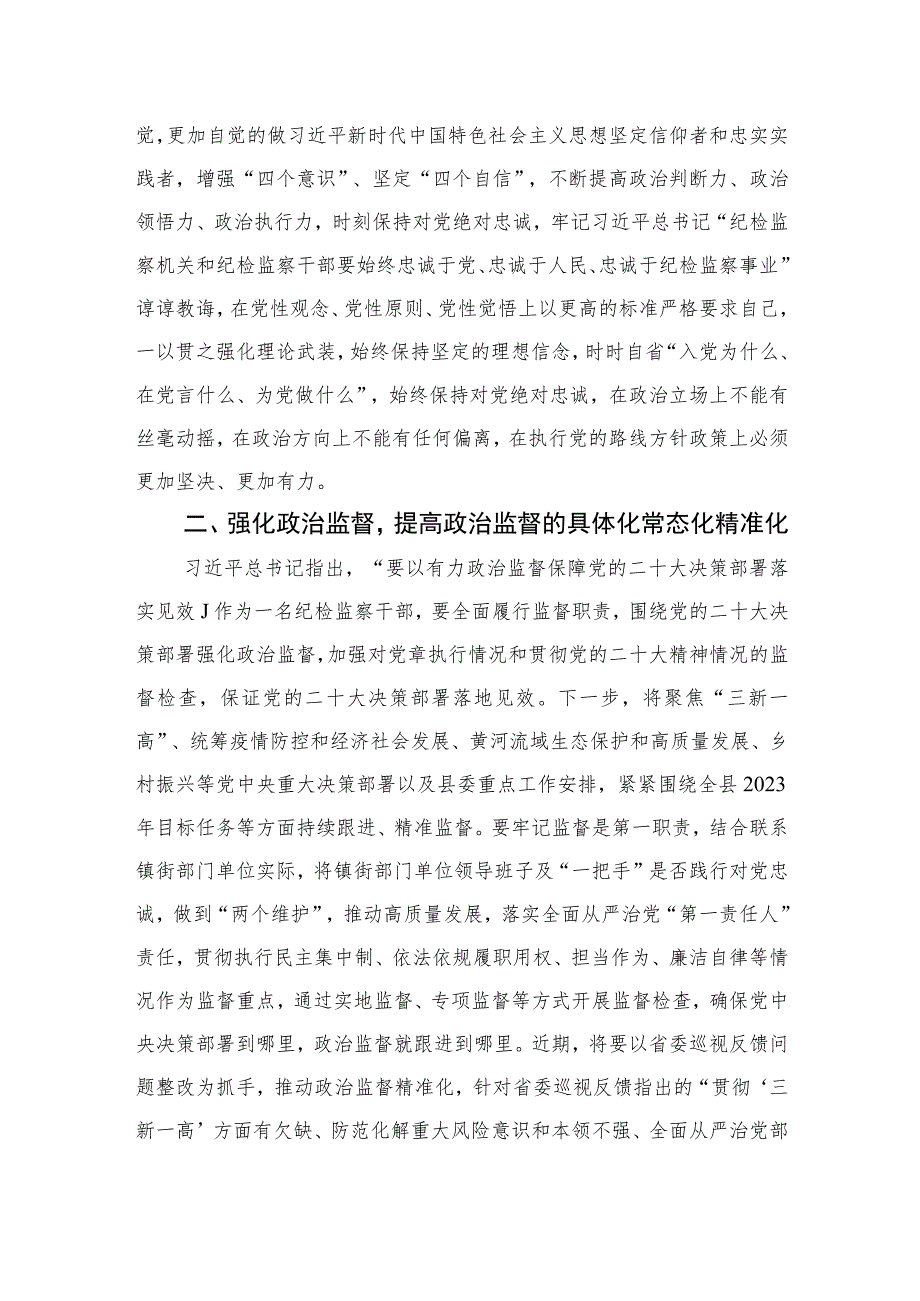 2023纪检监察干部在纪检监察干部队伍教育整顿研讨会上的发言提纲范文精选三篇.docx_第2页